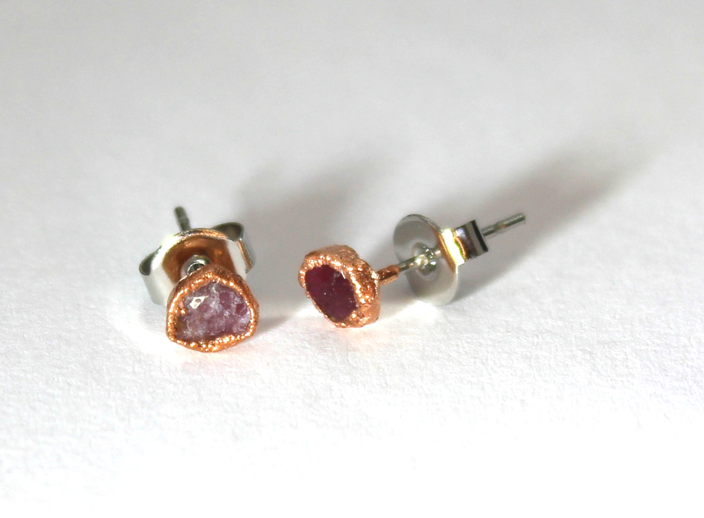 Small Pink Tourmaline Stud Earrings (October Birthstone)