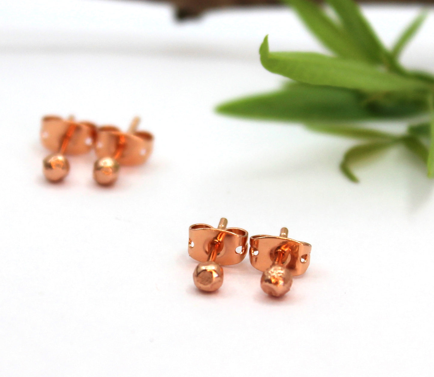 Plain Copper Earring Set- Short Threader