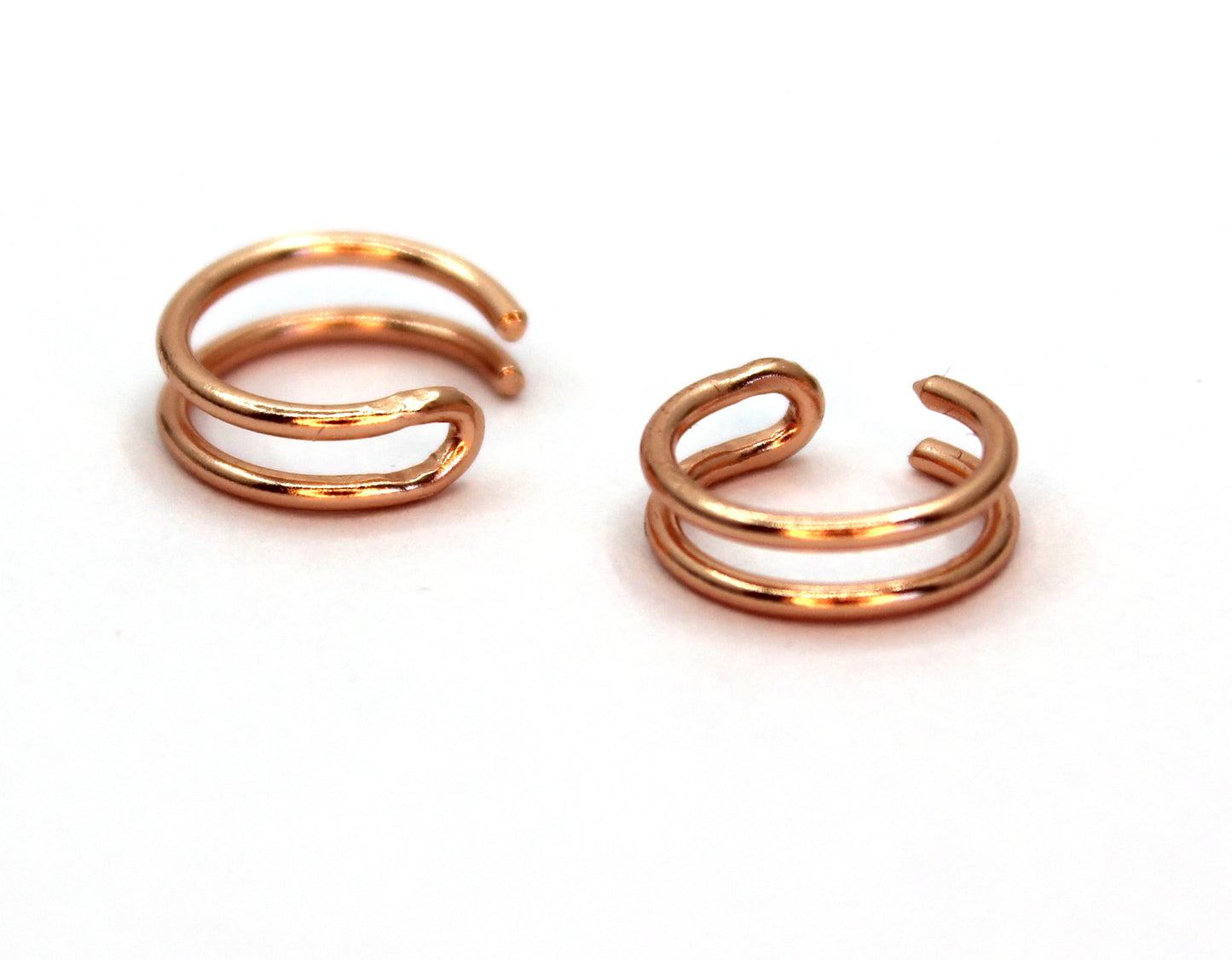 Plain Copper Earring Set- Long Ear Climber studs