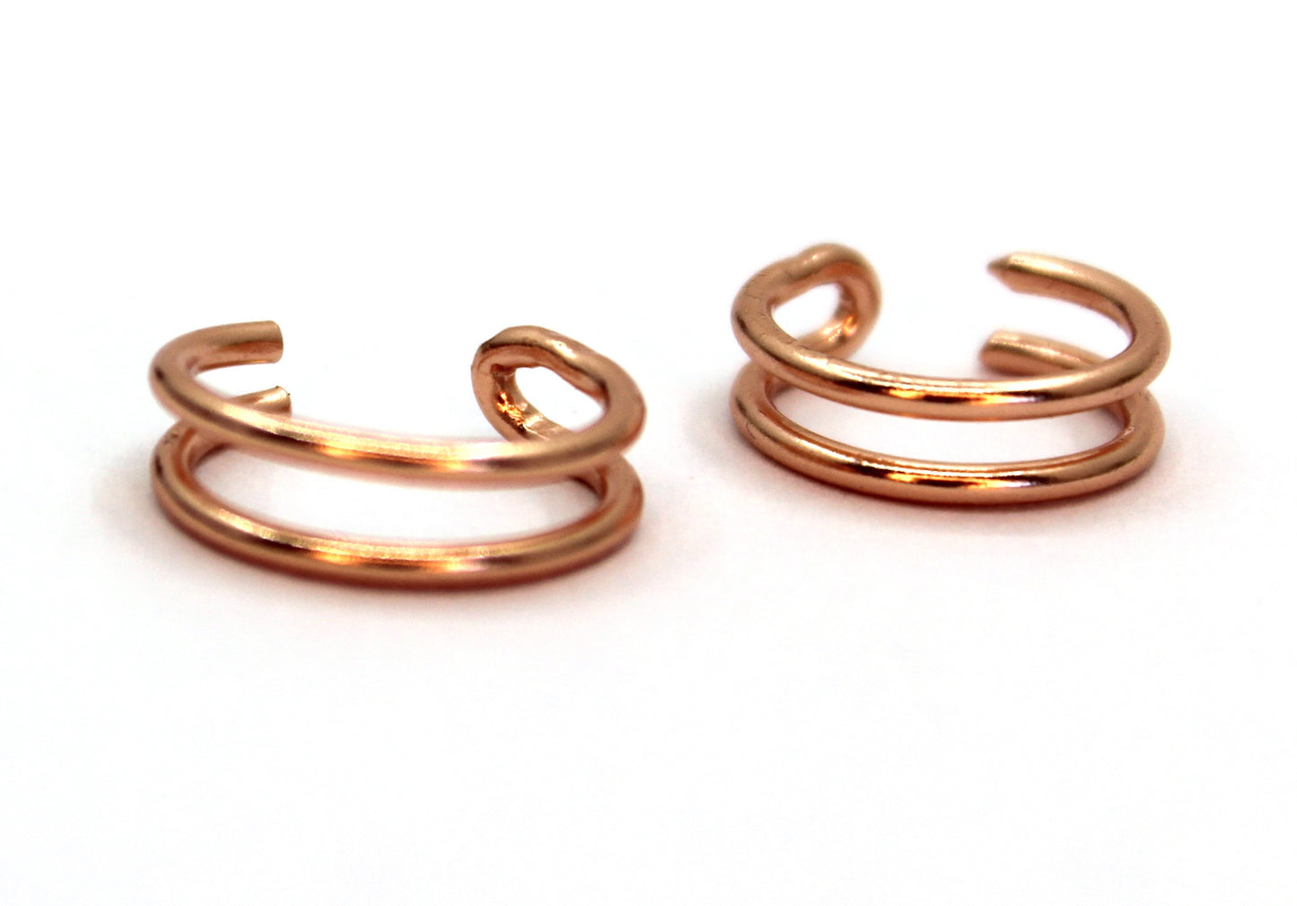 Plain Copper Earring Set- Long Threader