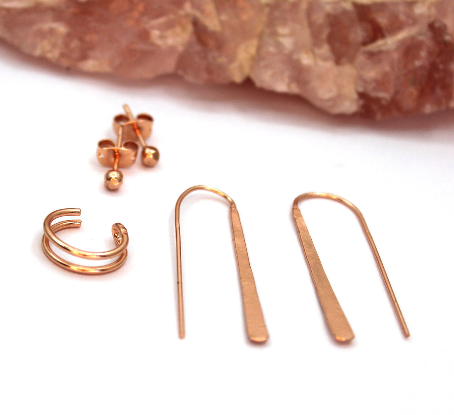 Plain Copper Earring Set- Simple Copper Hook Earrings