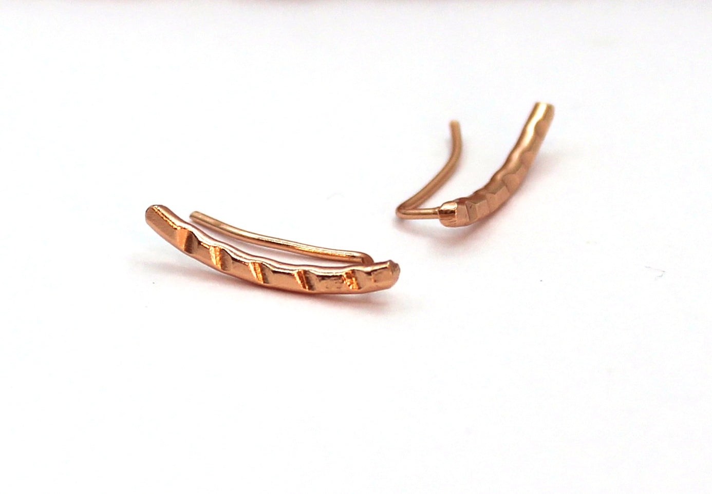 Plain Copper Earring Set- Short Ear Climber